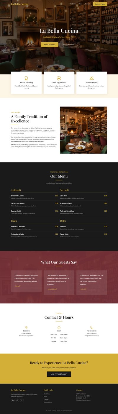 Restaurant Landing Page